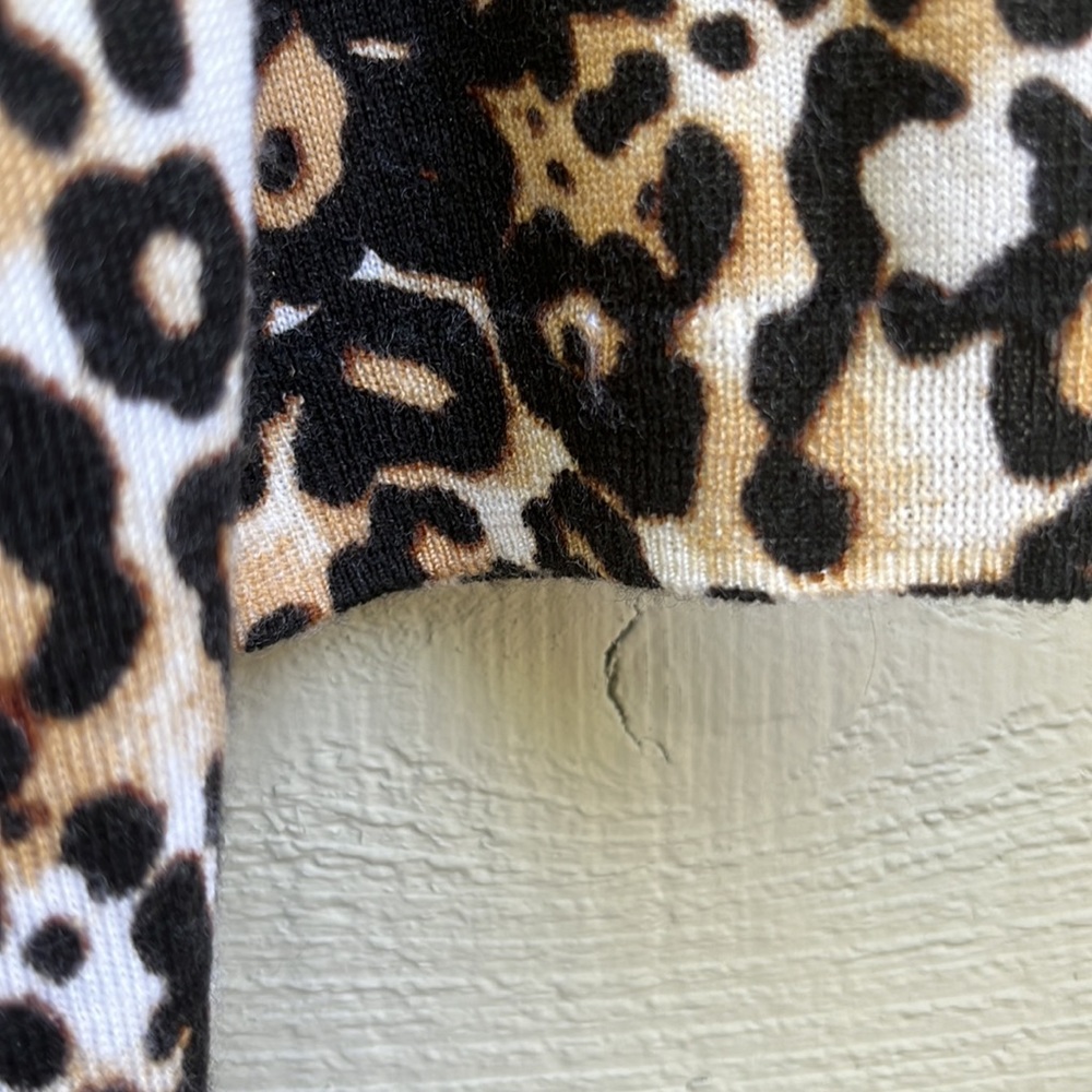 1x Talbots like new plus petite leopard pure merino wool knit sweater Wild hope - Picture 5 of 10